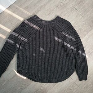 SO Dark Charcoal Ribbed Crewneck Sweater